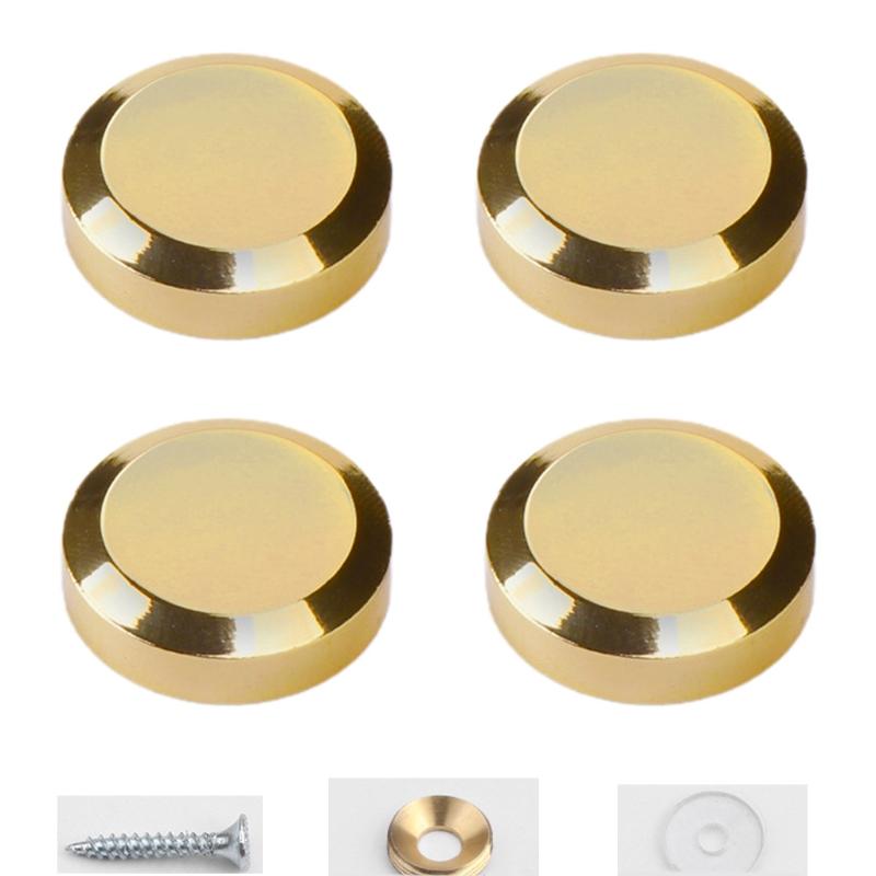 4Pcs Mirror Screw Decorative Cap Nail Cap Brass Golden Silver Bright Surface for Sign Board Diameter 12/14/16/18/20/22mm