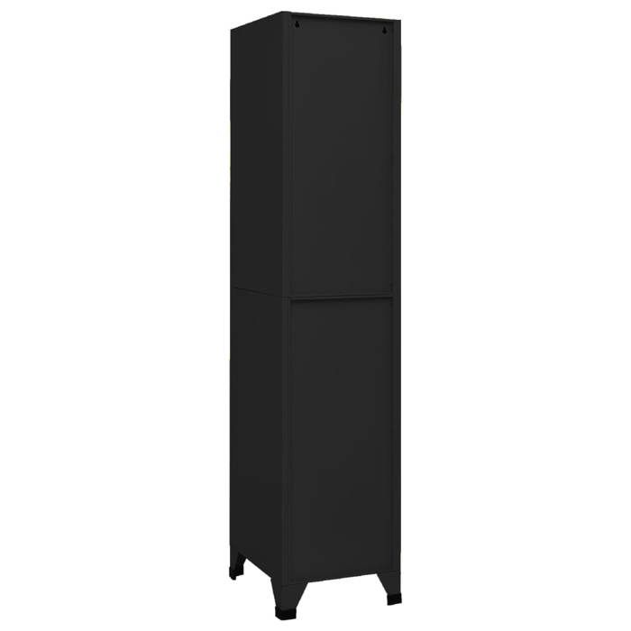 VidaXL Locker Cabinet Filing Cabinet Storage Furniture for Sports Equipment Cleaning Products Interior Office Black 339786