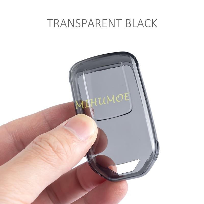 For Honda Civic Pilot CRV HRV Accord Passport Ight Clarity Odyssey Black Transparent Key Fob Case Cover Keychain Light Thin