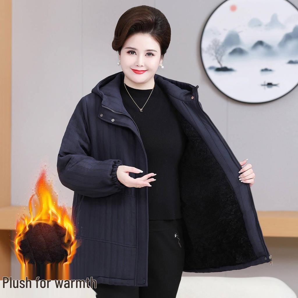 Cozy Fleece-Lined Winter Jacket for Elderly Women
