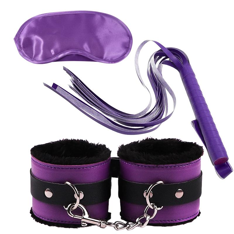 Bdsm Intimate Sets Sexy Leather Plush Sex Toys Bondage Kit Handcuffs Whip Blindfold Adult Games Role Play Exotic Accessories