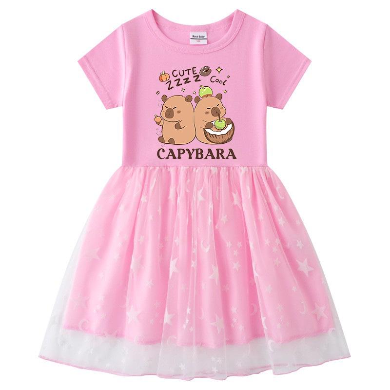 Children's Korean Style Rainbow Sequin Princess Dress - Short Sleeve for Summer, Long Sleeve for Spring/Autumn
