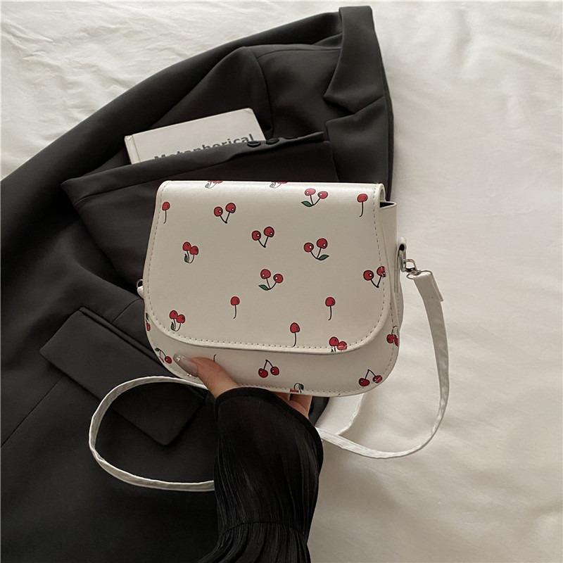 Small Fresh Cherry Fashion Handbag Women's Spring and Summer New Trendy Niche Messenger Bag Versatile Small Square Bag