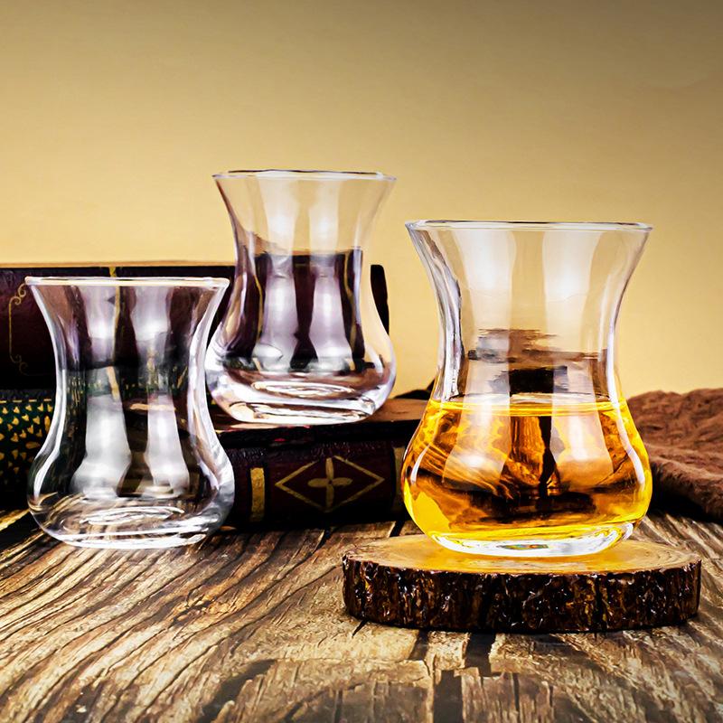 Neuer Kürbisbecher 6 Tassen 6 Untertassen Glasgeschirrset Kaffeetasse Untertasse Taille Trinkset