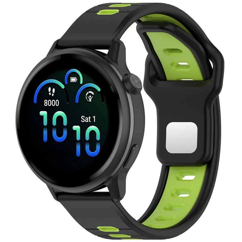 20MM 22MM Silikonový řemínek pro Garmin forerunner 245 645 255 265 Vodorovný pruh Reverzní Dvoubarevný Řemínek k hodinkám Prodyšný Wr