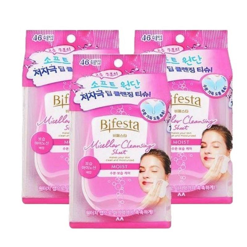 Bifesta Cleansing Tissue Moist 46 Sheets, 3 pcs, 46 sheets pack, 3 pcs