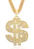 Money Chain Necklace Dollar Sign Chain Gold Dollar Sign Necklace Hip Hop Gold Money Chains For Men With Pendant, Long Big Fake Gold Necklace