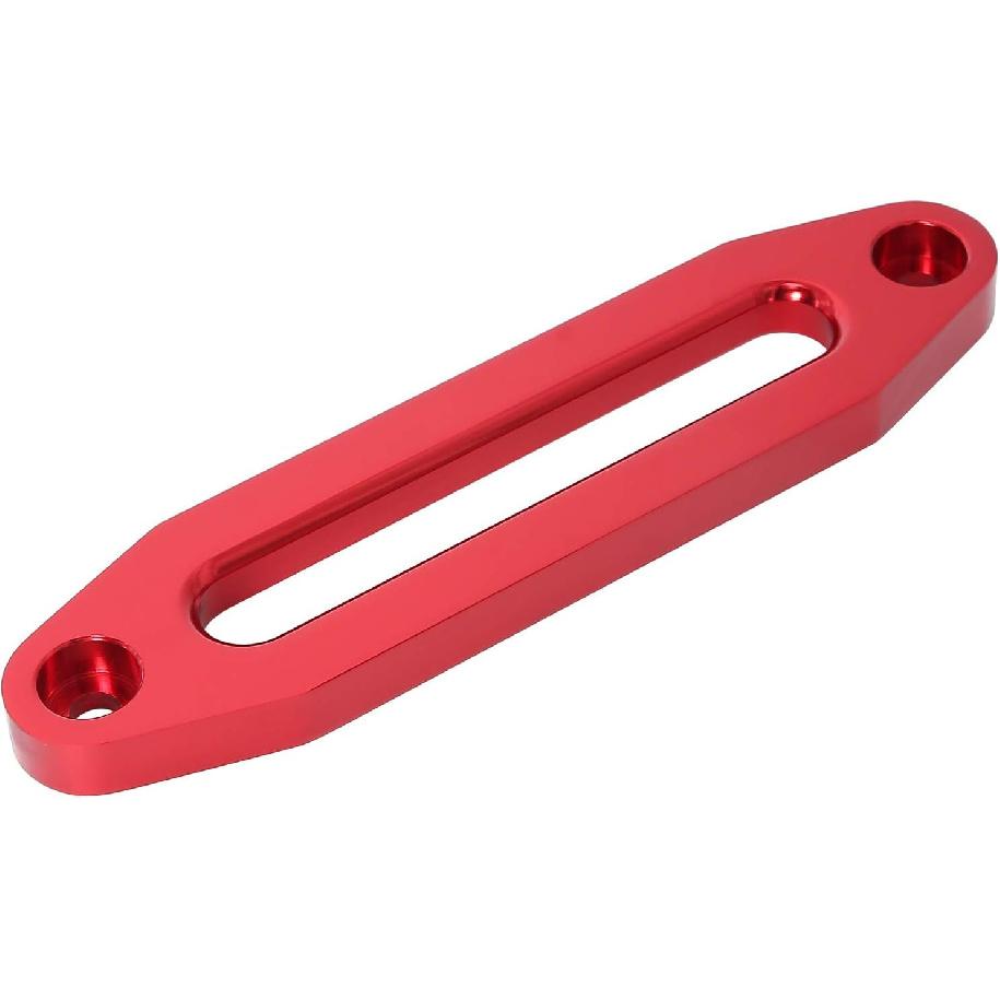 10 Inch Billet Polished Aluminum Bolt-Pattern Hawse Fairlead Synthetic Winch 8000-15000 LBs For ATV/UTV Rope Cable (Anodized Red, 10'')