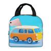 Beach Cartoon Camping Vehicle Insulated Lunch Bag for Women Children Portable Food Boxes Thermal Lunch Box Tote