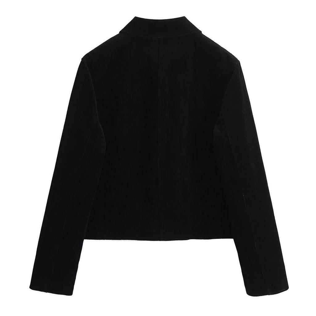 TAOP&ZA Spring Women's Versatile Corduroy Turn-Down Collar Jacket