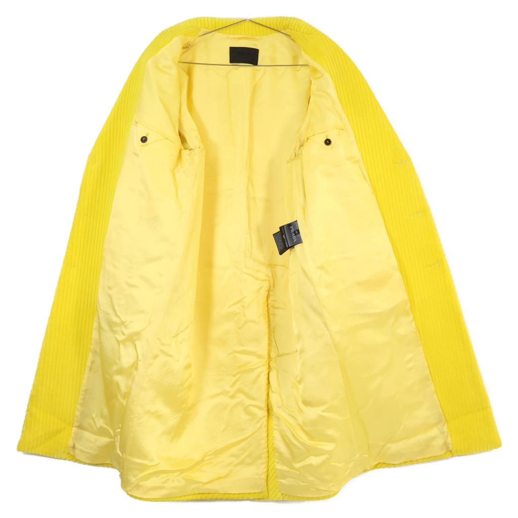 Prada [Domestic Regular] SGB840 Corduroy Long Coat 44 yellowUsed