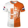 Niederländischer Königstag Orange Kleidung Muster T-Shirt Mit Niederländischer Flagge Bild Freizeit Sport Modetrend Männer Und Frauen Übergröße