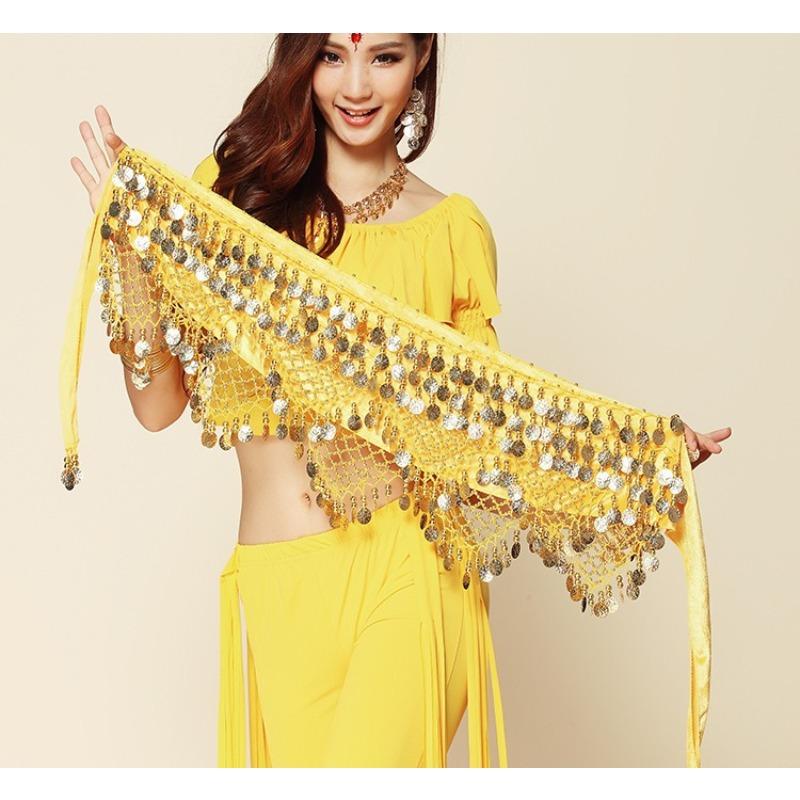 New Coin Belly Dance Belt For Beginners Indian Dance Performance Hip Scarf Oriental Dance Jazz Dance Skirt Extender