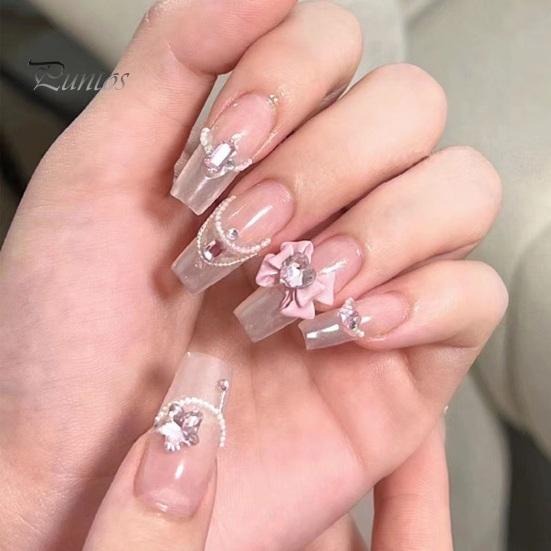 10 ks DIY dekorace na nehty 3D umělý křišťál srdce na růžové mašličce Kamínky na nehty kamínky na telefon Pouzdro na telefon Dekorace Příslušenství Potřeby na manikúru