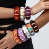 Exaggeration Punk Thick Wide Acrylic Elastic Rope Bracelet Retro Fashion Boho Bracelet Temperament Jewelry for Women