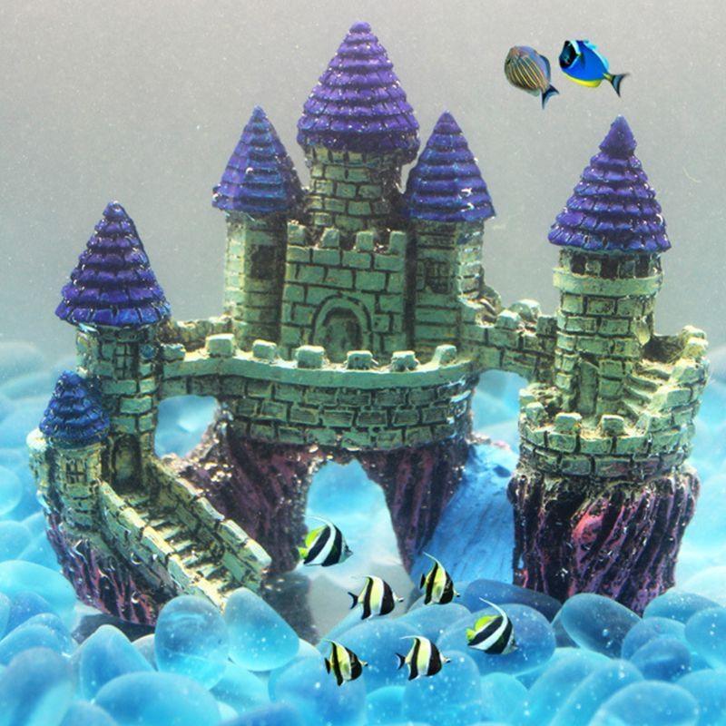 FishTank Simulated Castel Aquarium Resin Decoration Hideout Landscape Adornment top sale