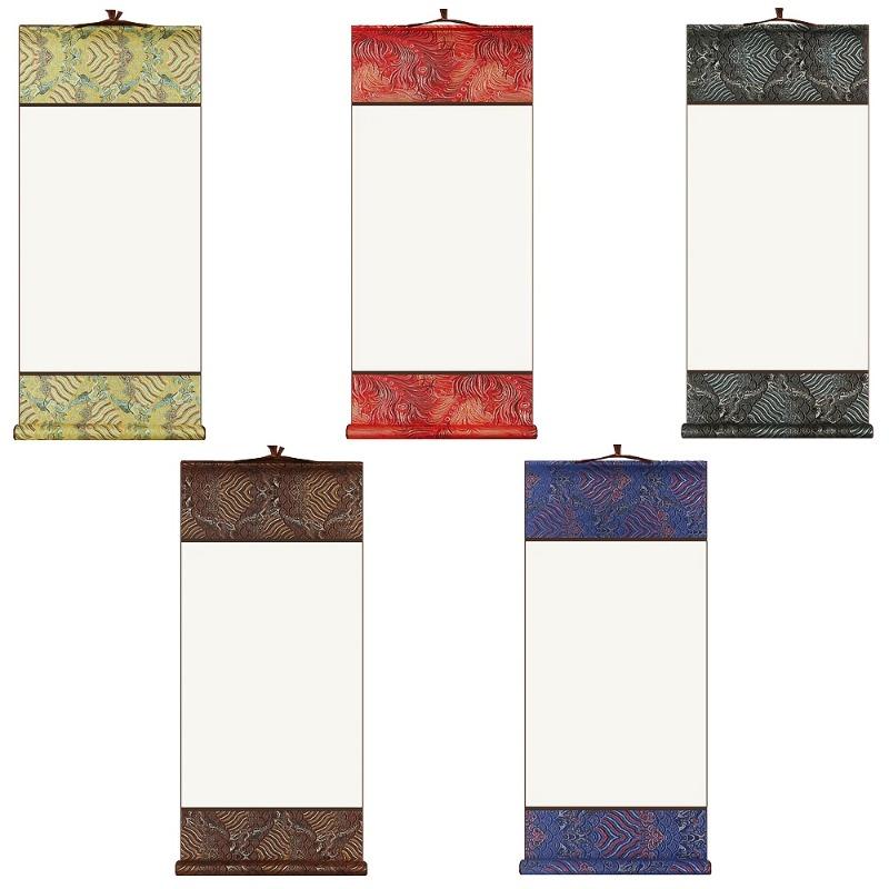 5 шт. Пустые Азиатские Свитки для Каллиграфии и Живописи Тушью, Традиционные Декоративные Настенные Свитки для Суми-э, Каллиграфии, Акварели