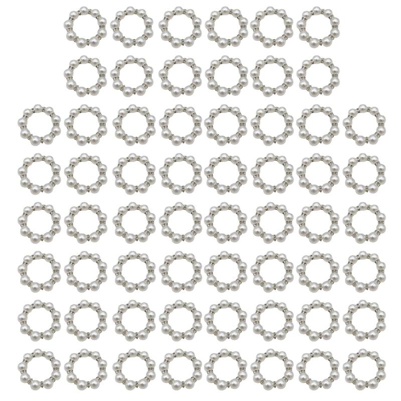 Set of 60 Tissue Holders Bead Christmas Tissue Buckles Christmas Bead Serviettes Rings Suitable for Tissue Decors