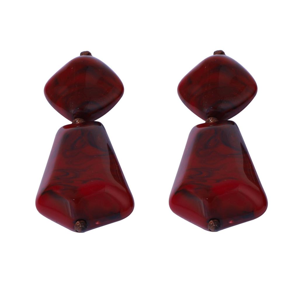 Personalized retro trend exaggerated irregular geometric splicing necklace earrings jewelry Maillard creative accessories