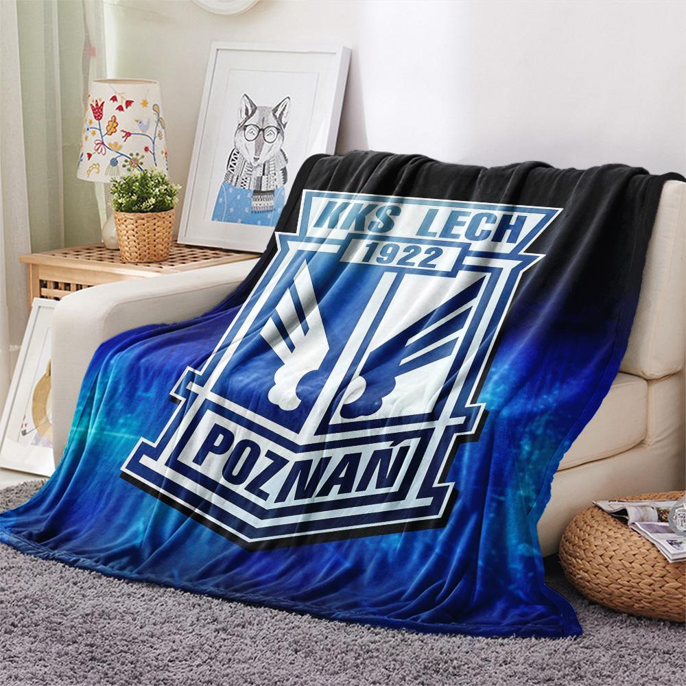 KKS Lech Coperta in Flanella, Alta qualità Confortevole per Tutte le Stagioni, Decorazione per la Casa, Calore e Comfort