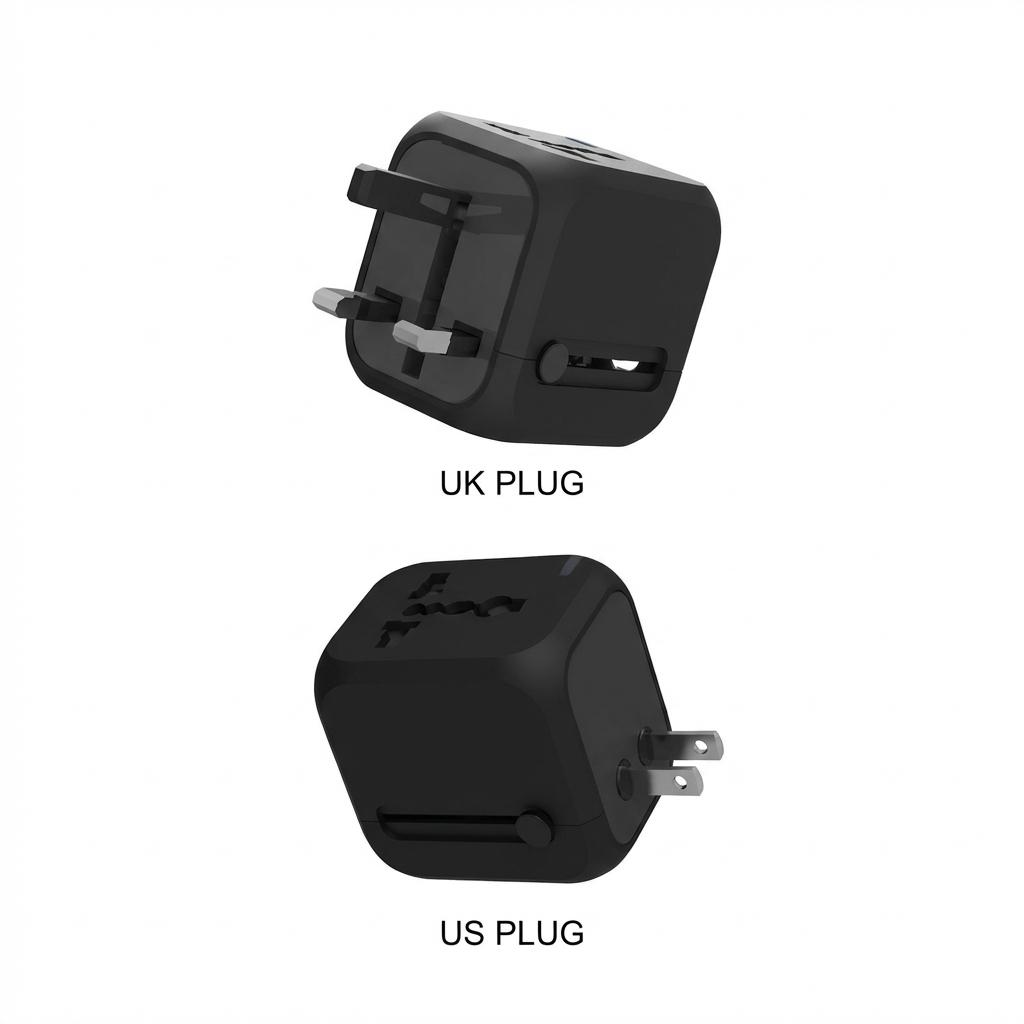 Universal All-in-One Wall Travel Charger Adapter with 2 USB And 1 Type C - Includes US EU UK AU Plugs for International Travel