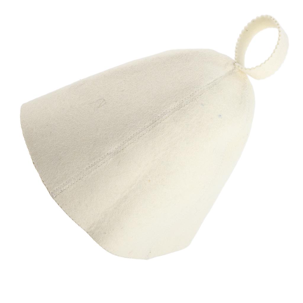 Beige Wool Felt Sauna Hat Cap for Russian Banya Sauna Hut With Hang Loop Supply