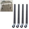 4PCS Furniture Legs with Caster Wheels Heavy Duty Carbon Steel Table Leg Extender Riser for Cabinet Sofa Bed Couch Coffee Table