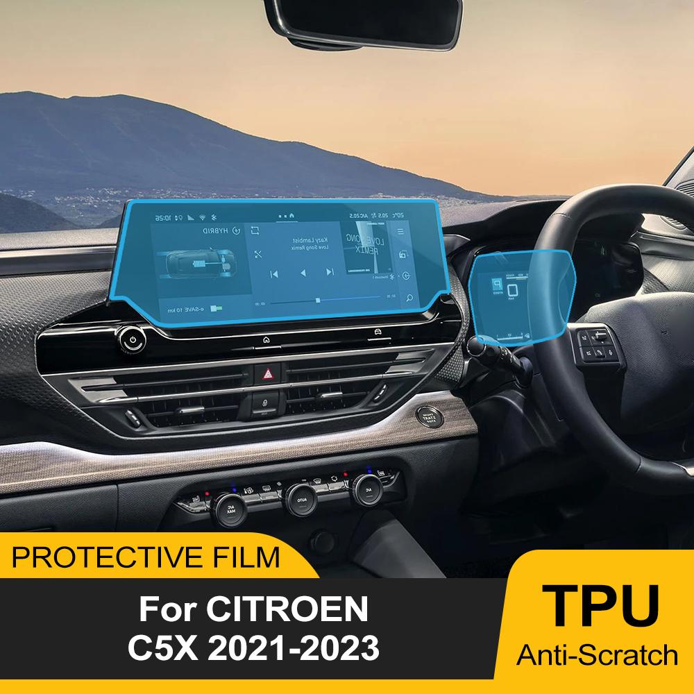 Car Dashboard Screen Protector Transparent Film for Citroen C5X 2025-2025 Anti-Scratch GPS Navigation Pre-cut PPF Cover Sticker