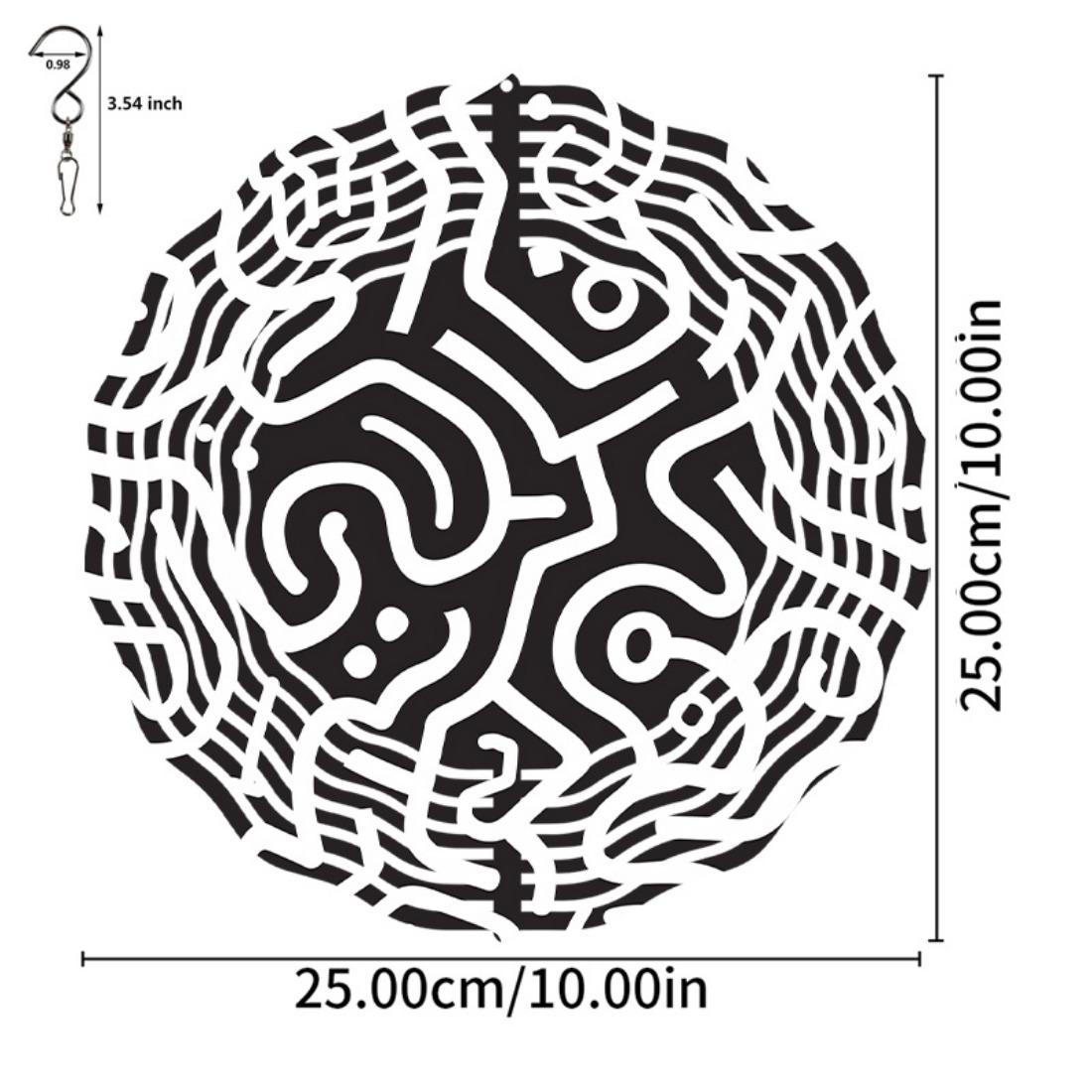 

3D Металлический Флюгер-Мандала Цветок - Вращающийся на 360° Подвесной Декор для Сада, Искусство для Двора на Открытом Воздухе, Не Требуется Батарея 01A