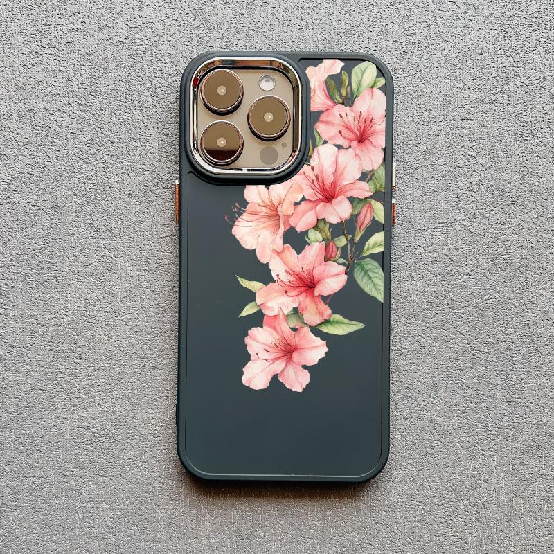 

Realistic Lily Flowers Pink And White Flower Silicone Phone Case For iPhone 13 14 12 11 Pro Max 15 16 Pro Max Plus XR XS X Cover iphone X or XS