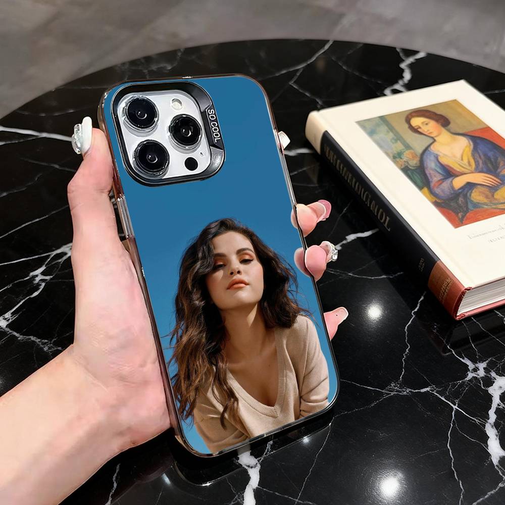 S-Selena Sweet G-Gomez-SG  Phone Case For iPhone 17,16,15,14,13,12,11 Plus,Pro Max,XS,Colorful Silver Black Cover