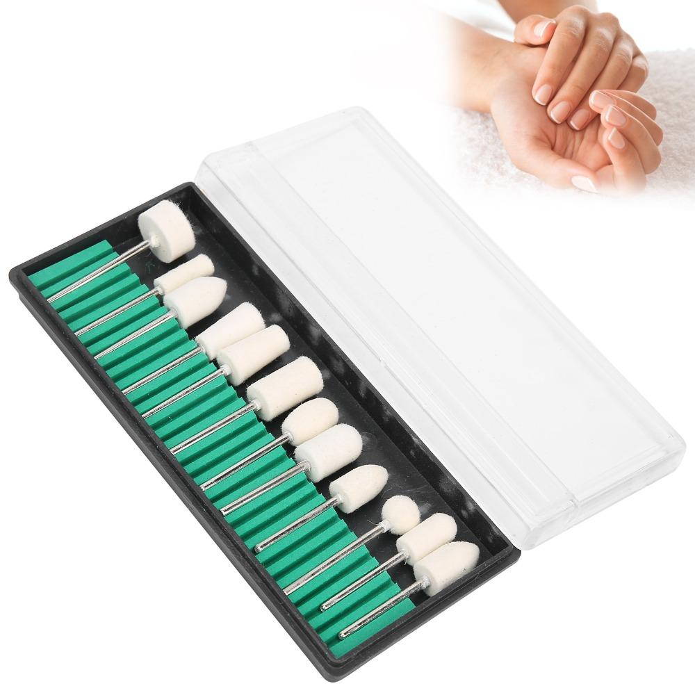 12pcs Premium Wool Felt Wool Felt Nail Polishing Head Salon & Home DIY Manicure Maintenance