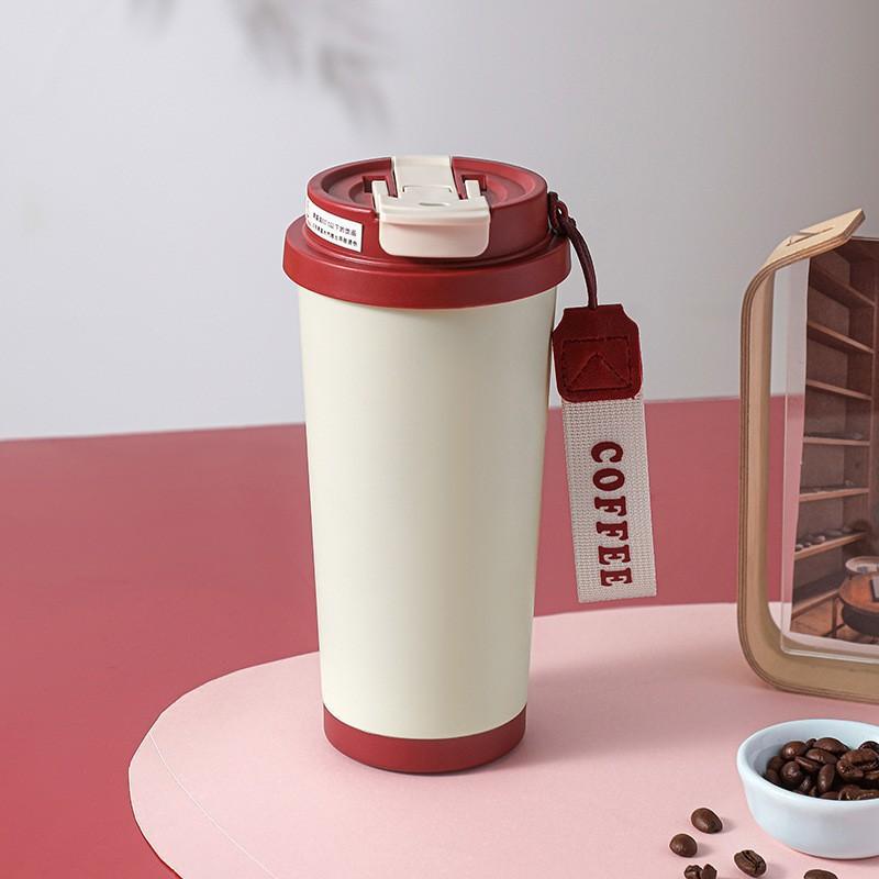 Light Luxury High-grade Water-sensitive Cup Stainless Steel Portable Coffee Cup Large Capacity High Value Niche Thermal Insulation Kettle