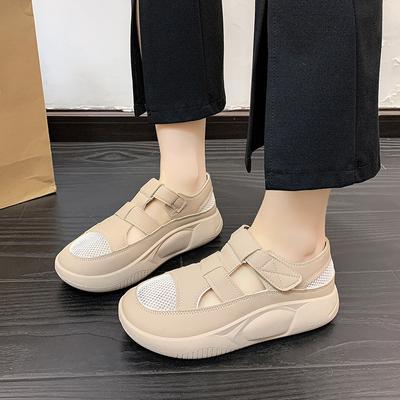 Mode Plateau Vulkanisierte Sandalen für Damen Hohlmaschen Sandalen Lässig Atmungsaktiv Mode Zapatos Mujer Einfarbig Elegant Sandalias Mujer