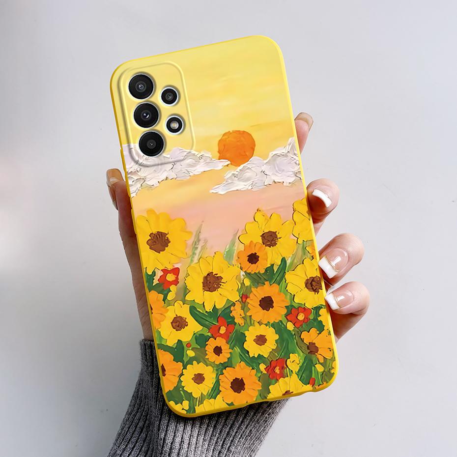 For Samsung Galaxy A53 5G Case Cover SM-A536B Stylish Painted Silicone Soft Protector Cover For Samsung A23 A33 A73 5G A 53 Capa