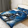 Blue Motocross Bedding Set 3D Print Duvet Cover Pillowcase Set Soft And Durable Fabric For Kids Boys Bedroom Decor