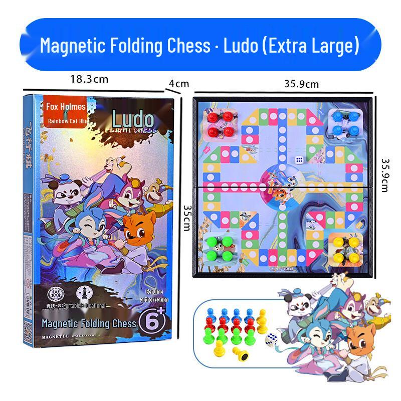 OEING Magnetic Folding Go, Gomoku & Ludo Board Game Set Extra Large