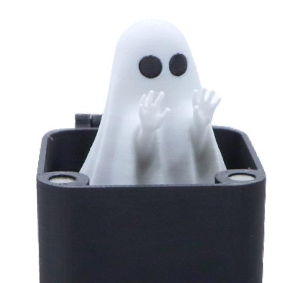 1/2ks Halloweenská ozdoba duch s prostředníčkem v krabičce vyskakující duch v pouzdře stolní dekorace škádlení přátel záludné rekvizity gag žert dárek