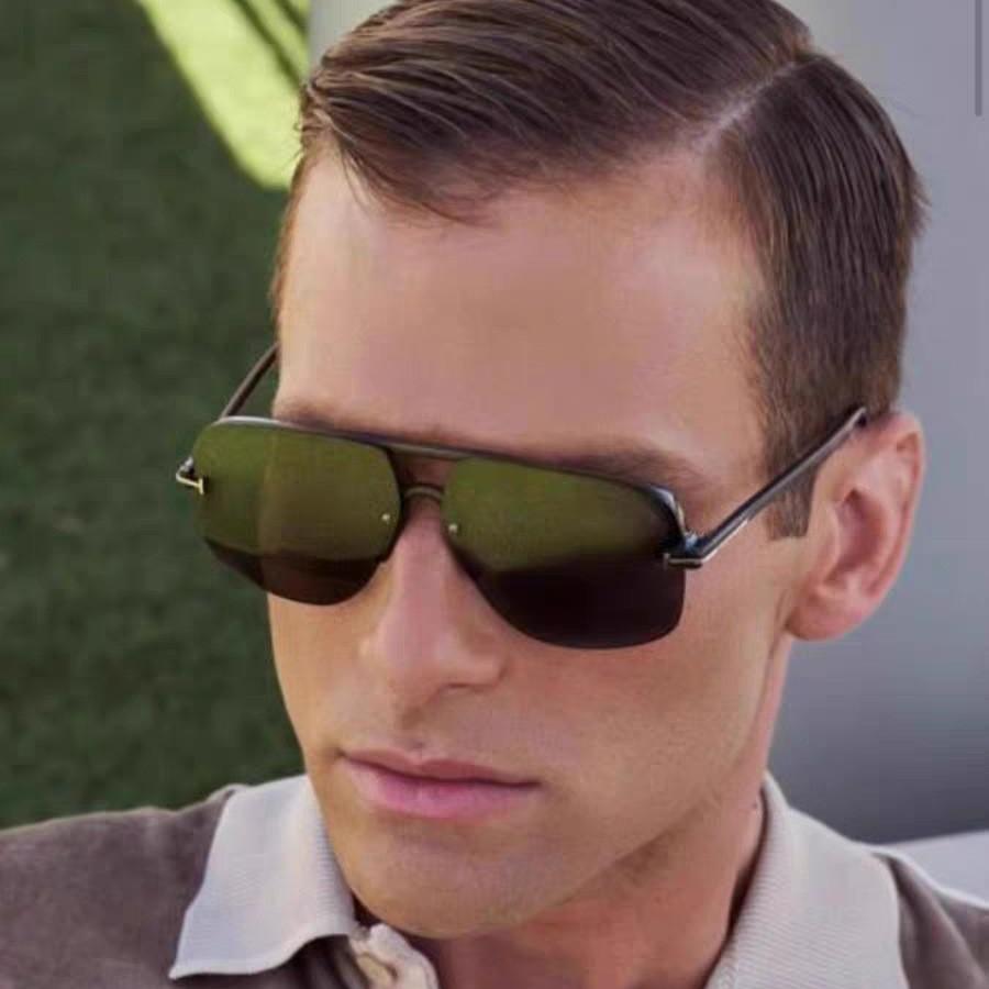 New Half-Frame Sunglasses Rectangle Fashion Popular Women Men Shades Big Square Sun Glasses for Female Male Traveling Oculos