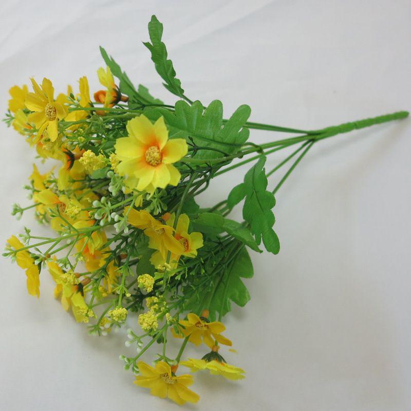 

Flowers Artificial Chrysanthemum 28 Heads Daisy Bouquet Party Decor Home жёлтый