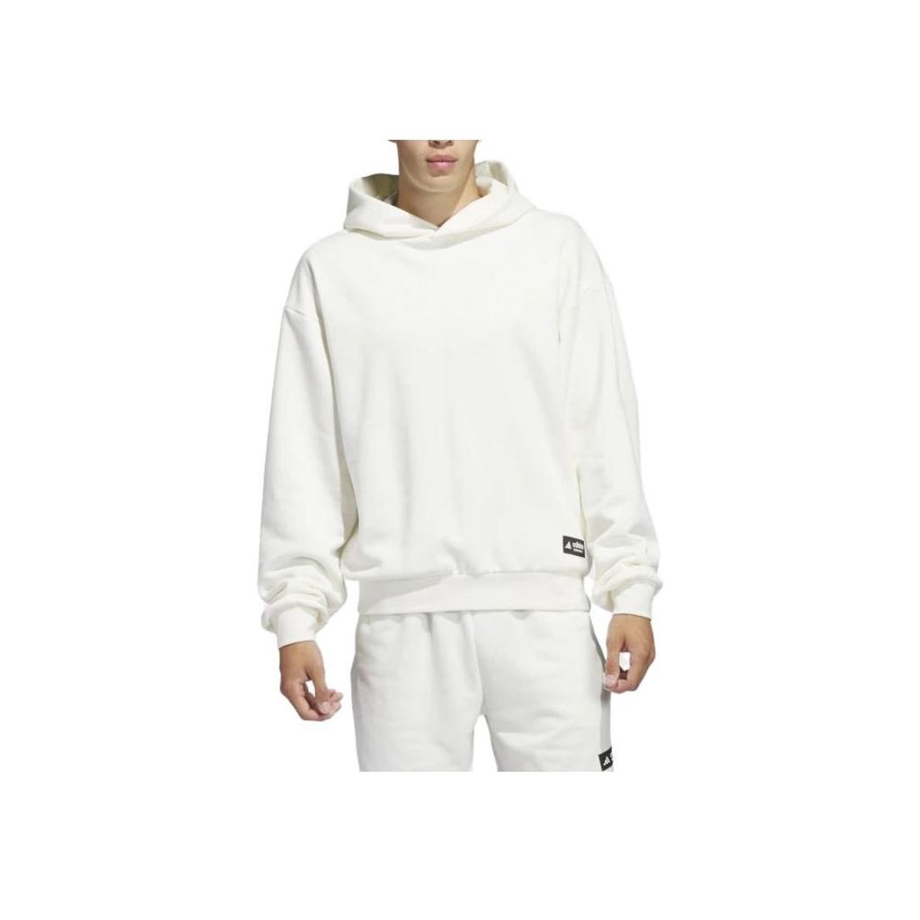 Adidas Solid Color Loose Hoodie Men Tops White IC2438