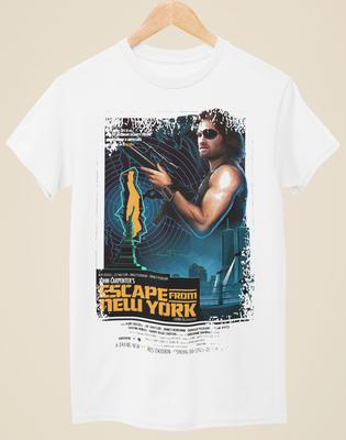 Flykten från New York - Filmplansch-inspirerad Unisex Vit T-shirt Unisex T-shirt