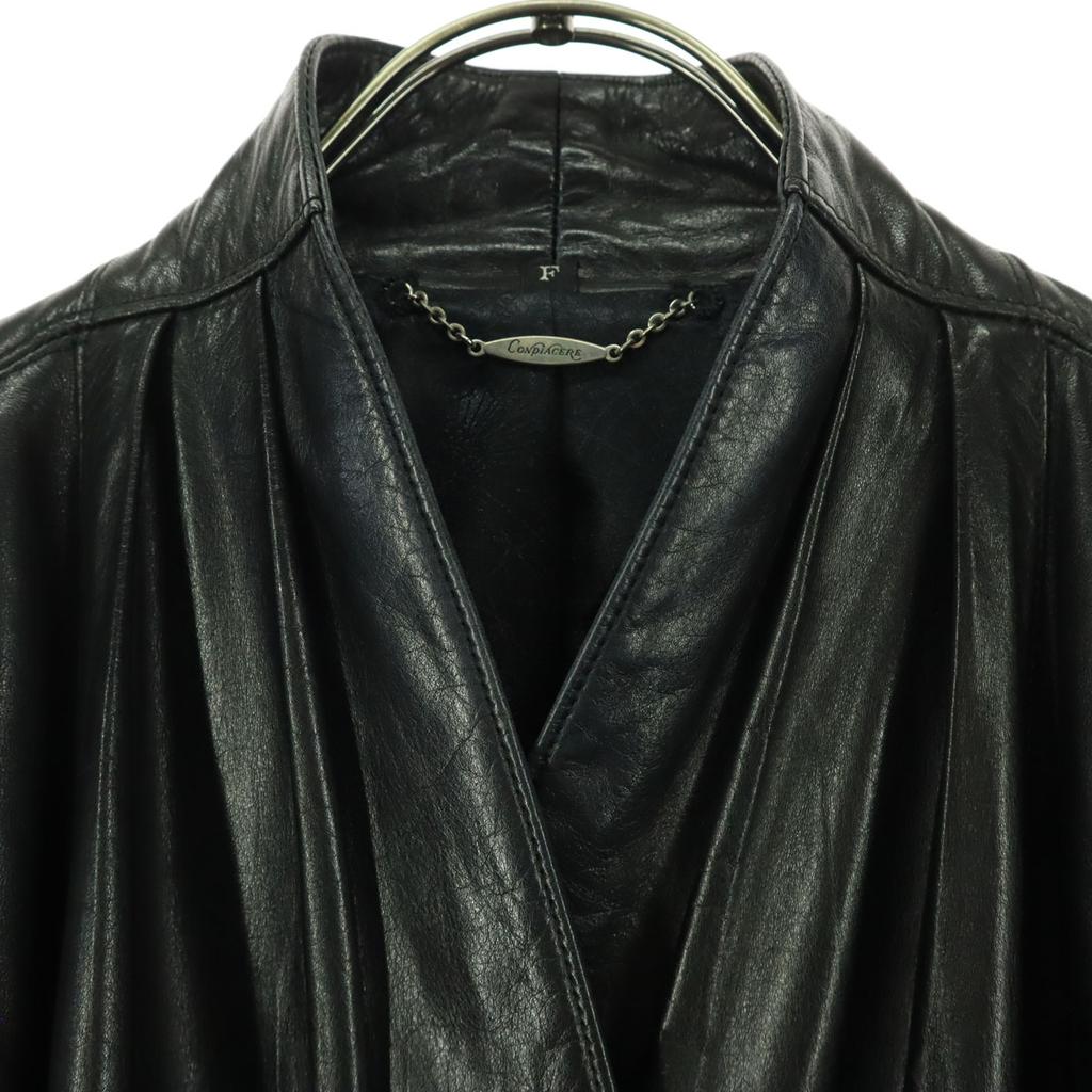 CONPIACERE made in Japan Long sleeve Double Breath leather jacket F black Women Used