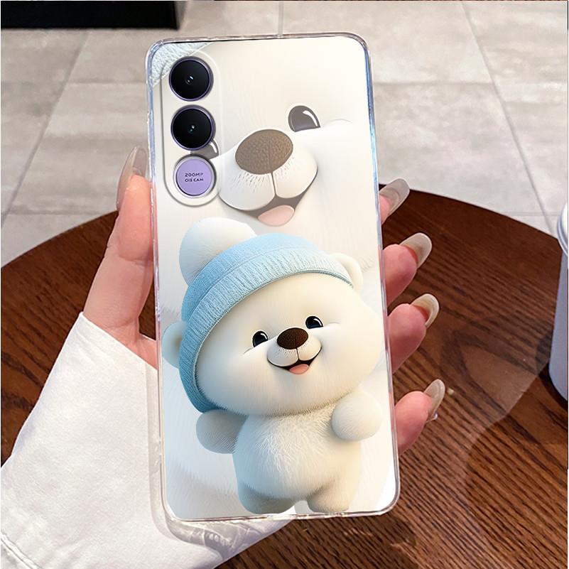 For Vivo V70 FE 5G Case V2550 Clear Luxury Cute Love Heart Rabbit Funny TPU Soft Silicone Phone Case For Vivo V70FE Back Cover