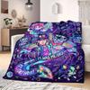 JoJo's Bizarre Adventure Cartoon Flannel Blanket, Printed Style for Beds and Chairs, Warm Bedding, Travel Picnic Use_LIAN