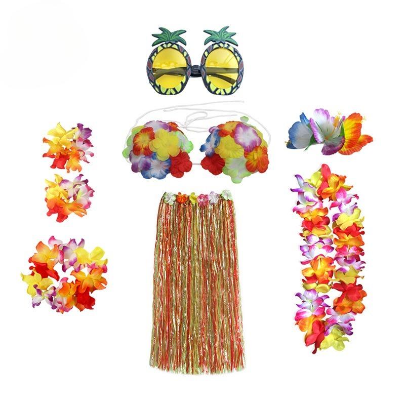 Pineapple Glasses 8-Piece Set Adult Hawaiian Costume for Beach Party Masquerade Events