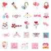 50 Valentine's Day Graffiti Stickers - Pink Heart DIY Waterproof Decals for Water Bottles & Suitcases
