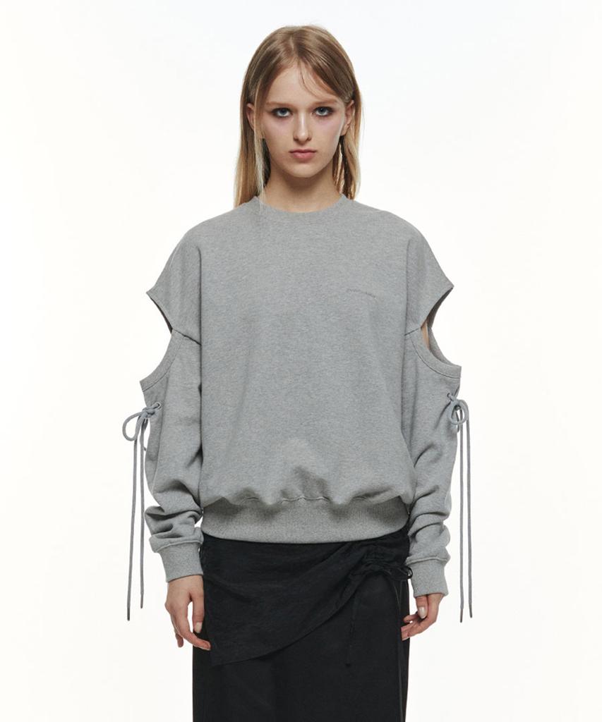 THREE TO EIGHTY Cut Out Sweatshirt (M.Grey)