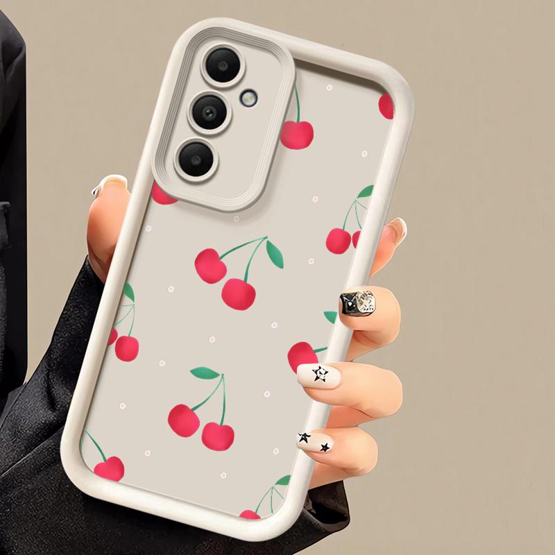 Handyhülle für Samsung Galaxy A55 A52 A33 Hüllen A24 A15 A12 A23 A22 5G A54 A52s A53 A14 funda Abdeckung Cartoon Einfache Kirschfrucht
