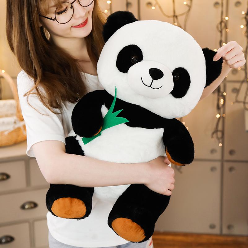 1pc 30/40/50cm Cartoon Panda with Bamboo Stuffed Soft Animal Doll for Kids Baby Girls Lovely Gift Toy